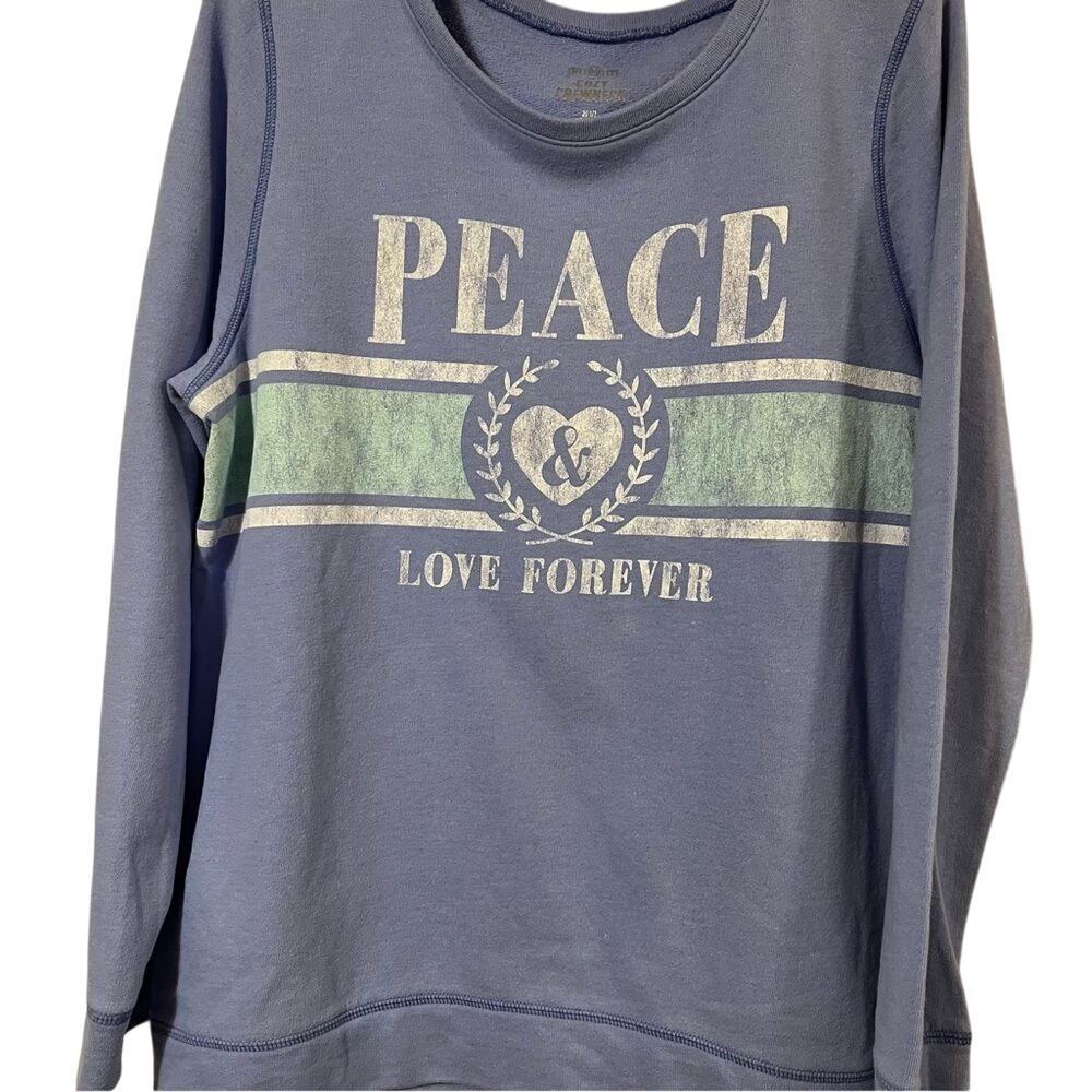 Cozy Crewneck brand Lilac Peace & Love Forever Sweatshirt